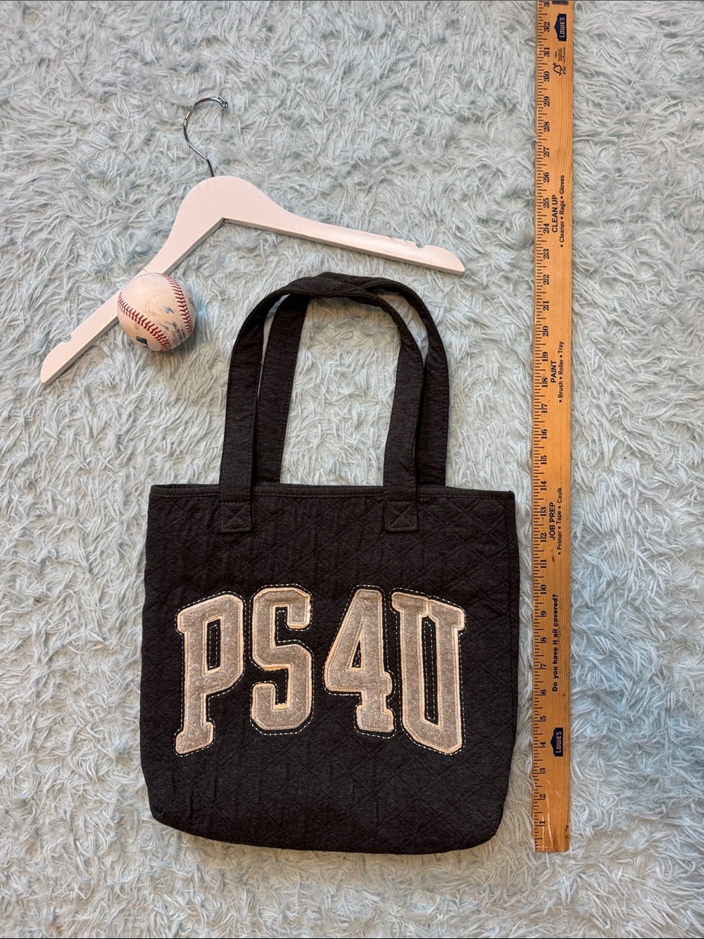 PS4U Aeropostale Black Quilted Tote Bag with Contrast Letters